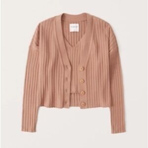 Abercrombie & Fitch LuxeLoft Ribbed Tank and Cardigan Set